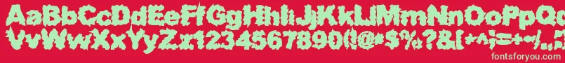 SurfPunxHeavy Font – Green Fonts on Red Background