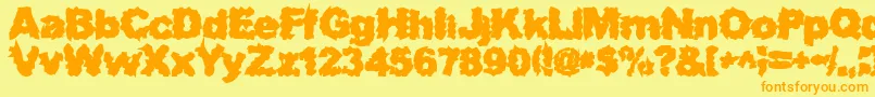SurfPunxHeavy Font – Orange Fonts on Yellow Background
