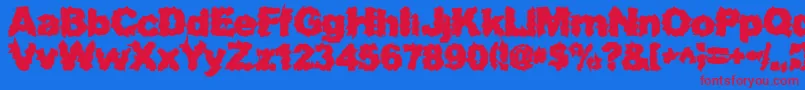 SurfPunxHeavy Font – Red Fonts on Blue Background