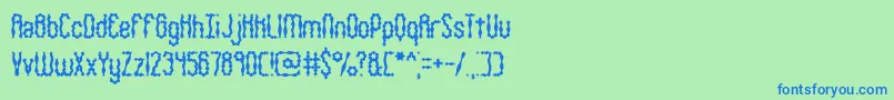 Wigsquig-Schriftart – Blaue Schriften auf grünem Hintergrund