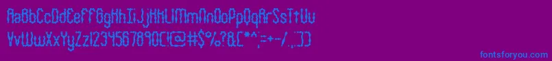 フォントWigsquig – 紫色の背景に青い文字