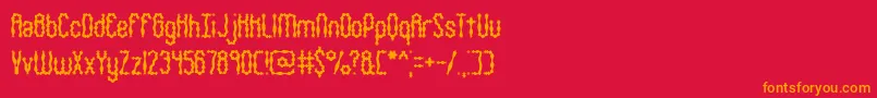 Wigsquig Font – Orange Fonts on Red Background