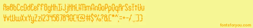 Wigsquig Font – Orange Fonts on Yellow Background