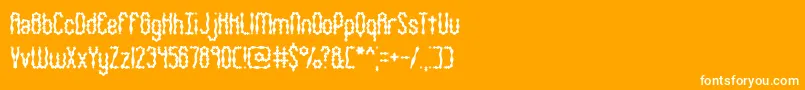 Wigsquig-Schriftart – Weiße Schriften auf orangefarbenem Hintergrund