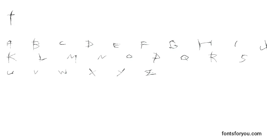 Czcionka Totesscript – alfabet, cyfry, specjalne znaki