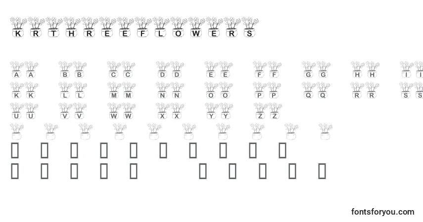 KrThreeFlowers Font – alphabet, numbers, special characters