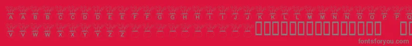 KrThreeFlowers Font – Gray Fonts on Red Background