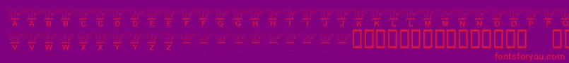 KrThreeFlowers Font – Red Fonts on Purple Background