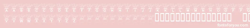 KrThreeFlowers-Schriftart – Weiße Schriften auf rosa Hintergrund