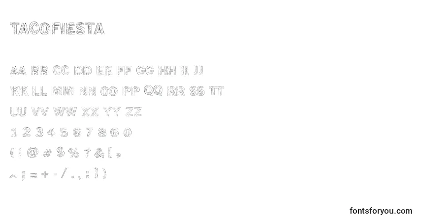 Schriftart Tacofiesta – Alphabet, Zahlen, spezielle Symbole