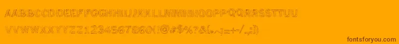 Tacofiesta-Schriftart – Braune Schriften auf orangefarbenem Hintergrund