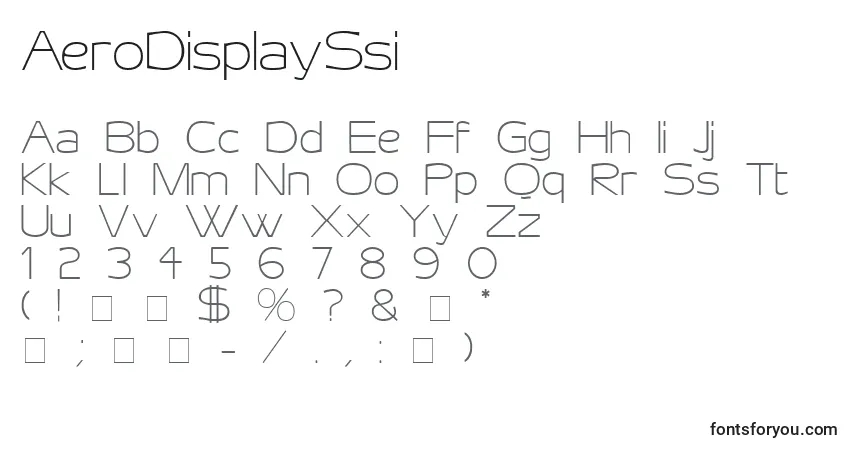 Fuente AeroDisplaySsi - alfabeto, números, caracteres especiales