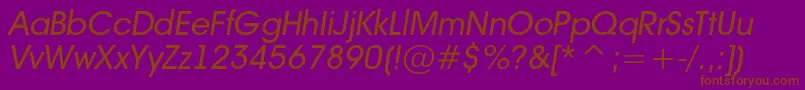 AAvantebsItalic-Schriftart – Braune Schriften auf violettem Hintergrund