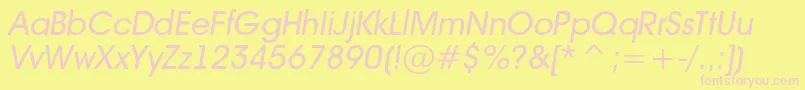 AAvantebsItalic-fontti – vaaleanpunaiset fontit keltaisella taustalla