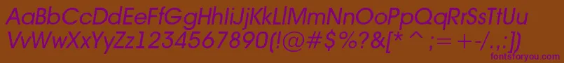 AAvantebsItalic Font – Purple Fonts on Brown Background