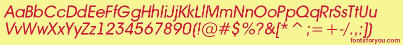 AAvantebsItalic Font – Red Fonts on Yellow Background