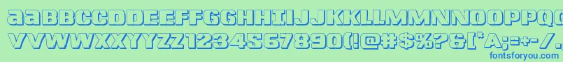 Lefthandluke3D Font – Blue Fonts on Green Background