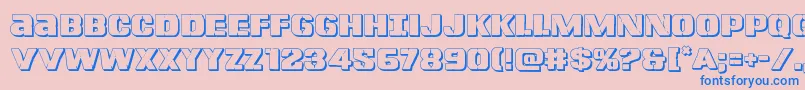 Lefthandluke3D Font – Blue Fonts on Pink Background