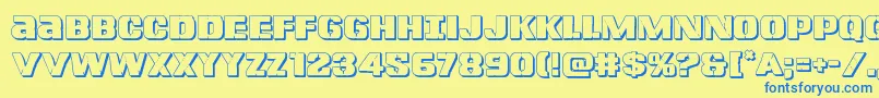 Lefthandluke3D Font – Blue Fonts on Yellow Background