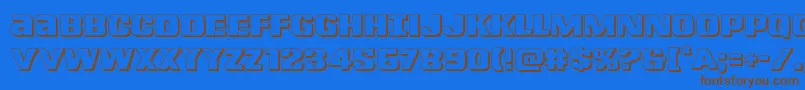 Lefthandluke3D Font – Brown Fonts on Blue Background