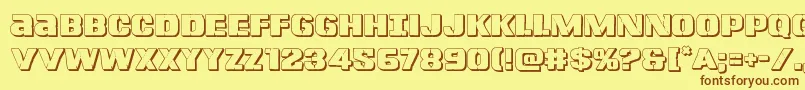 Lefthandluke3D Font – Brown Fonts on Yellow Background