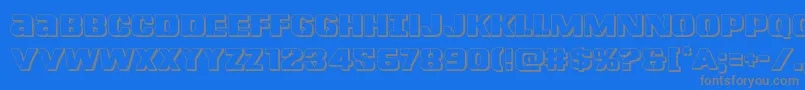 Lefthandluke3D Font – Gray Fonts on Blue Background