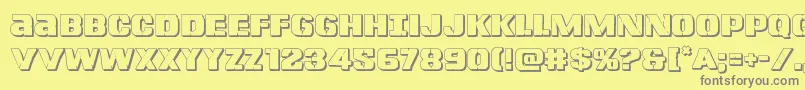 Lefthandluke3D Font – Gray Fonts on Yellow Background