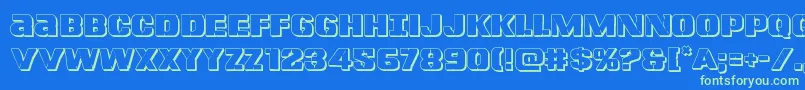 Lefthandluke3D Font – Green Fonts on Blue Background