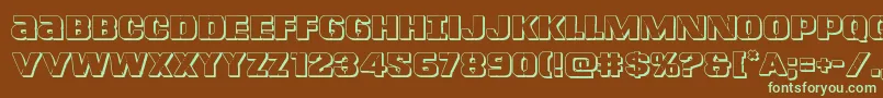 Lefthandluke3D Font – Green Fonts on Brown Background