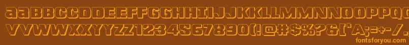 Lefthandluke3D Font – Orange Fonts on Brown Background