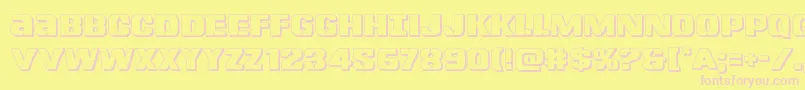 Lefthandluke3D Font – Pink Fonts on Yellow Background