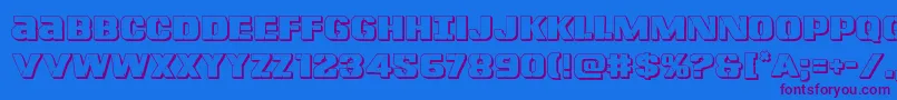Lefthandluke3D Font – Purple Fonts on Blue Background