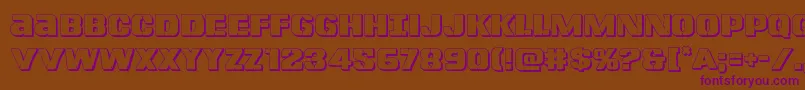 Lefthandluke3D Font – Purple Fonts on Brown Background