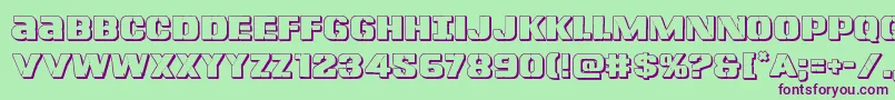 Lefthandluke3D Font – Purple Fonts on Green Background