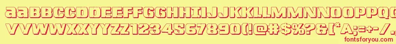 Lefthandluke3D Font – Red Fonts on Yellow Background