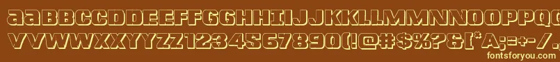 Lefthandluke3D Font – Yellow Fonts on Brown Background