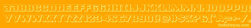 Lefthandluke3D Font – Yellow Fonts on Orange Background