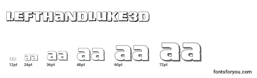 Размеры шрифта Lefthandluke3D