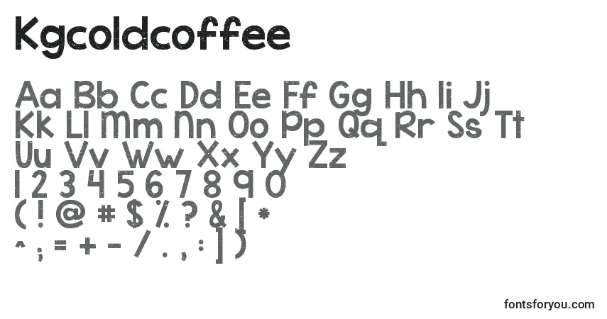 Schriftart Kgcoldcoffee – Alphabet, Zahlen, spezielle Symbole