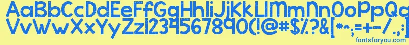 Kgcoldcoffee Font – Blue Fonts on Yellow Background