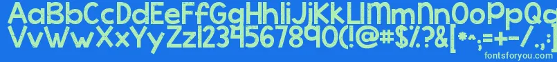 Kgcoldcoffee Font – Green Fonts on Blue Background