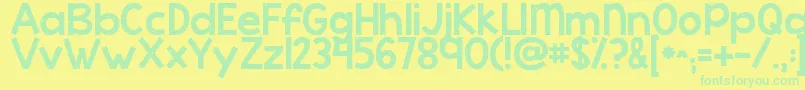 Kgcoldcoffee Font – Green Fonts on Yellow Background