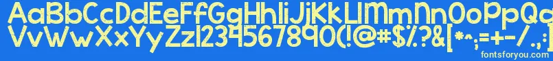 Kgcoldcoffee Font – Yellow Fonts on Blue Background