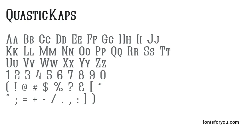 Schriftart QuasticKaps – Alphabet, Zahlen, spezielle Symbole