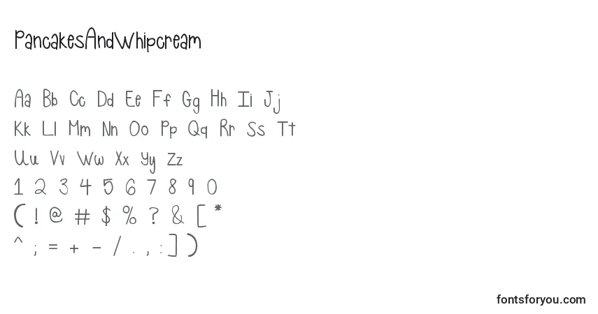 Schriftart PancakesAndWhipcream – Alphabet, Zahlen, spezielle Symbole