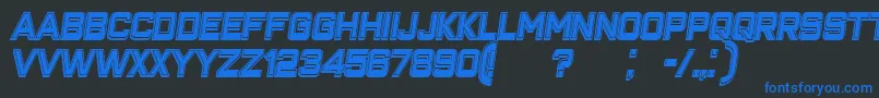 ClosenessOutlineFilledItalic Font – Blue Fonts on Black Background