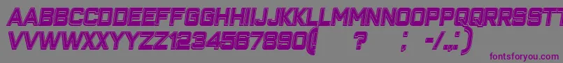 ClosenessOutlineFilledItalic Font – Purple Fonts on Gray Background