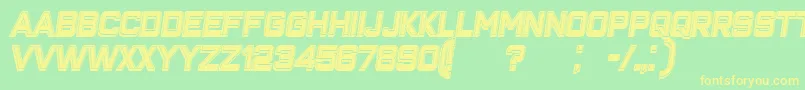 ClosenessOutlineFilledItalic Font – Yellow Fonts on Green Background