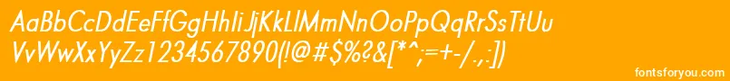 FuturaNarrowBolditalic Font – White Fonts on Orange Background