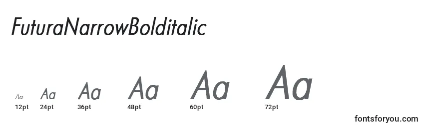 FuturaNarrowBolditalic Font Sizes
